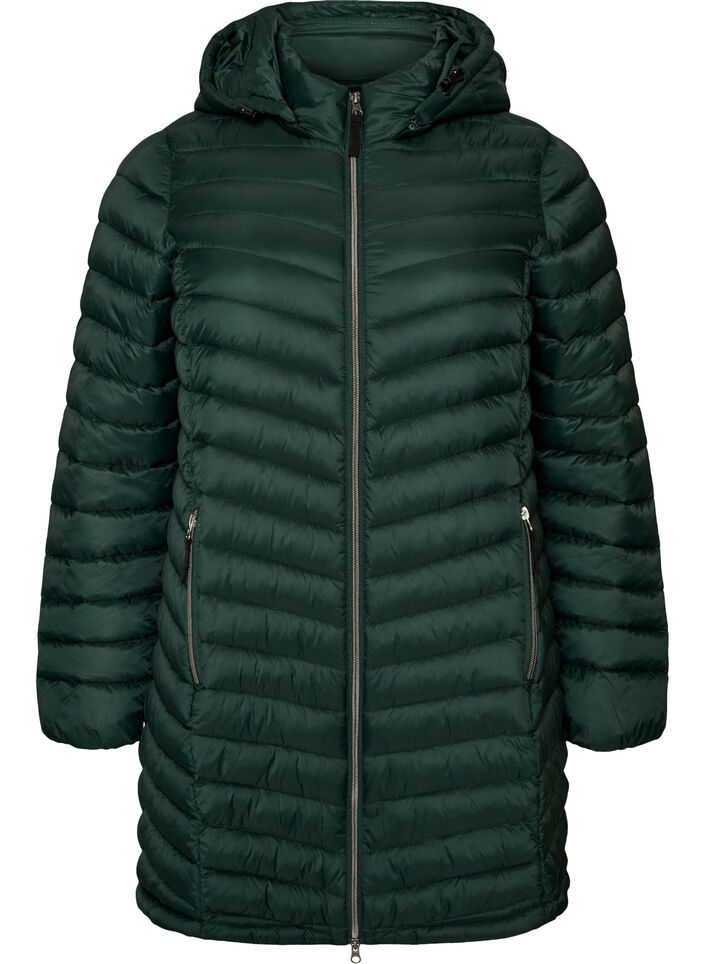 Leichte Jacke mit Taschen und abnehmbarer Kapuze, Gr&uuml;n, Packshot image number 0
