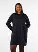 Kurzes Kleid aus Sweat mit Ballon&auml;rmeln, Schwarz, Model image number 0