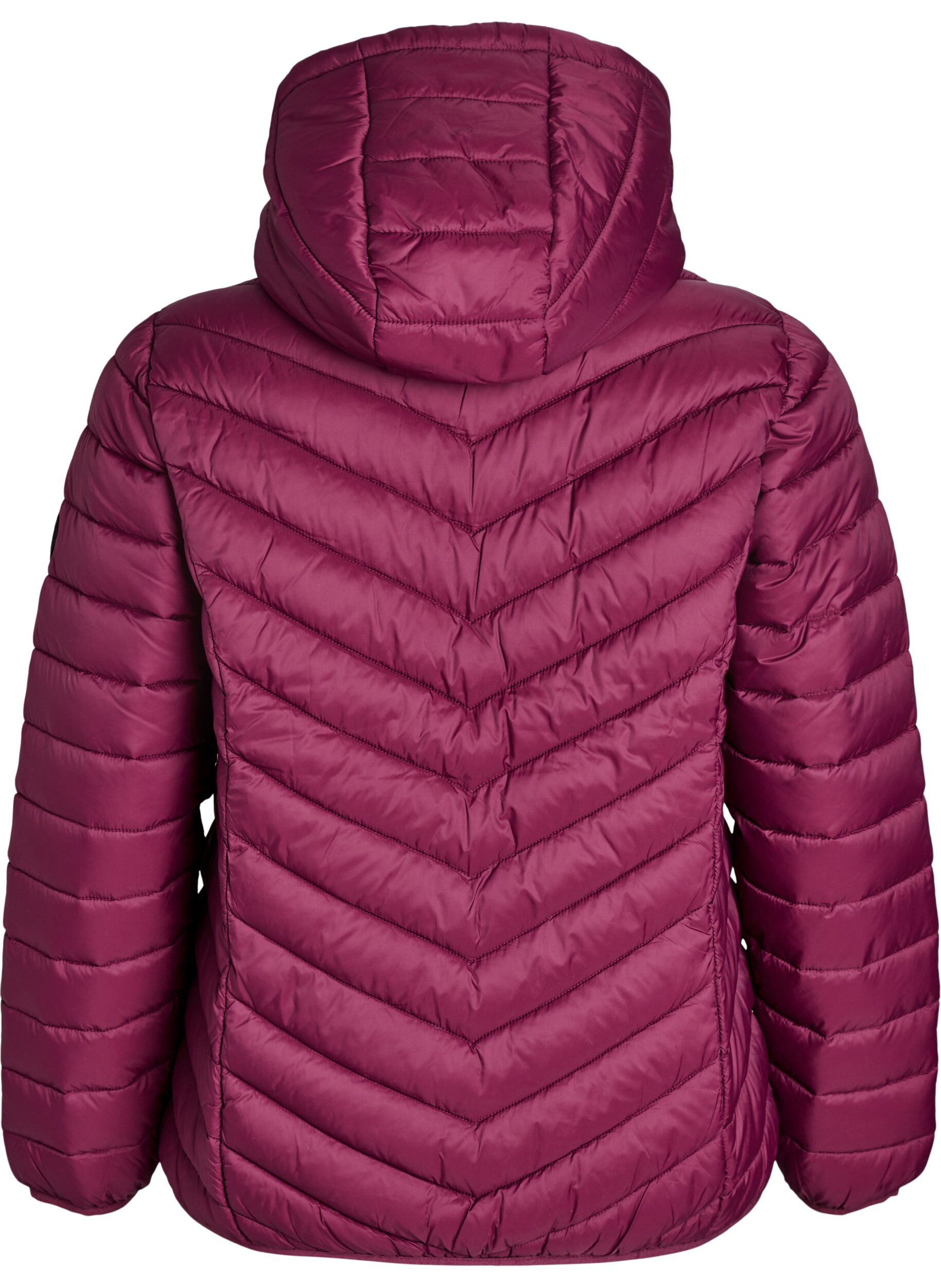 ZizziLeichte Steppjacke mit Kapuze, Dunkles Bordeaux, Packshot image number 1