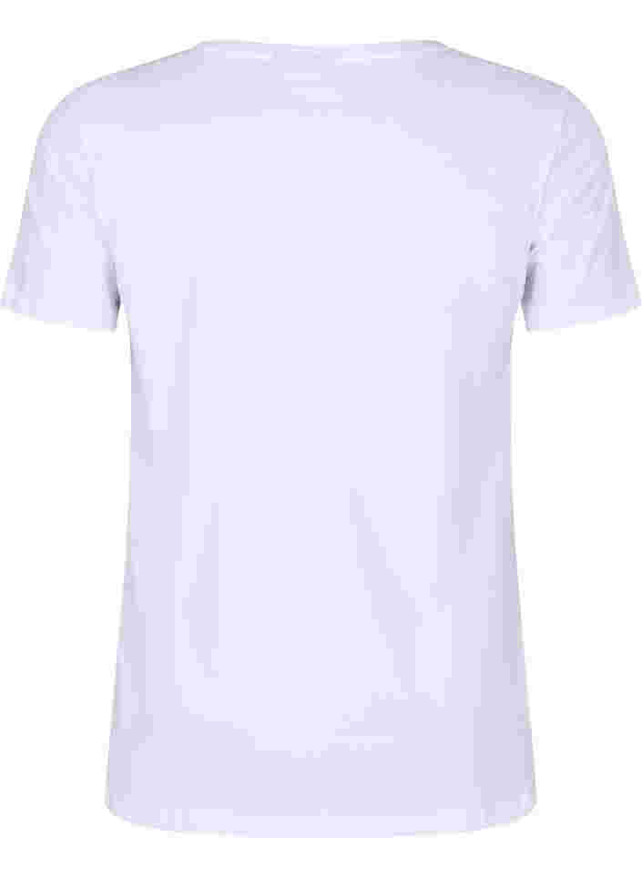 Trainings-T-Shirt aus Baumwolle mit Aufdruck, White w. inhale logo, Packshot image number 1