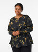 Lang&auml;rmelige Bluse mit gebl&uuml;mtem Muster, Schwarz, Model image number 0
