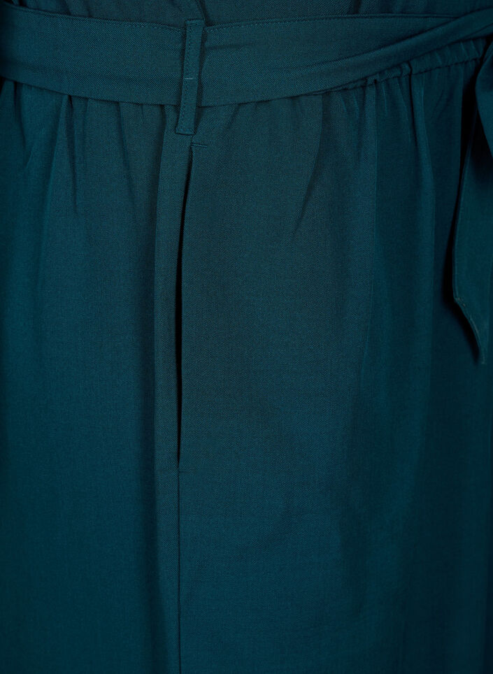 Jumpsuit mit Gürtel und kurzen Ärmeln, Sea Moss Melange, Packshot image number 3