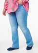 Bootcut Jeans mit gestickten Blumen, Blau, Model image number 2