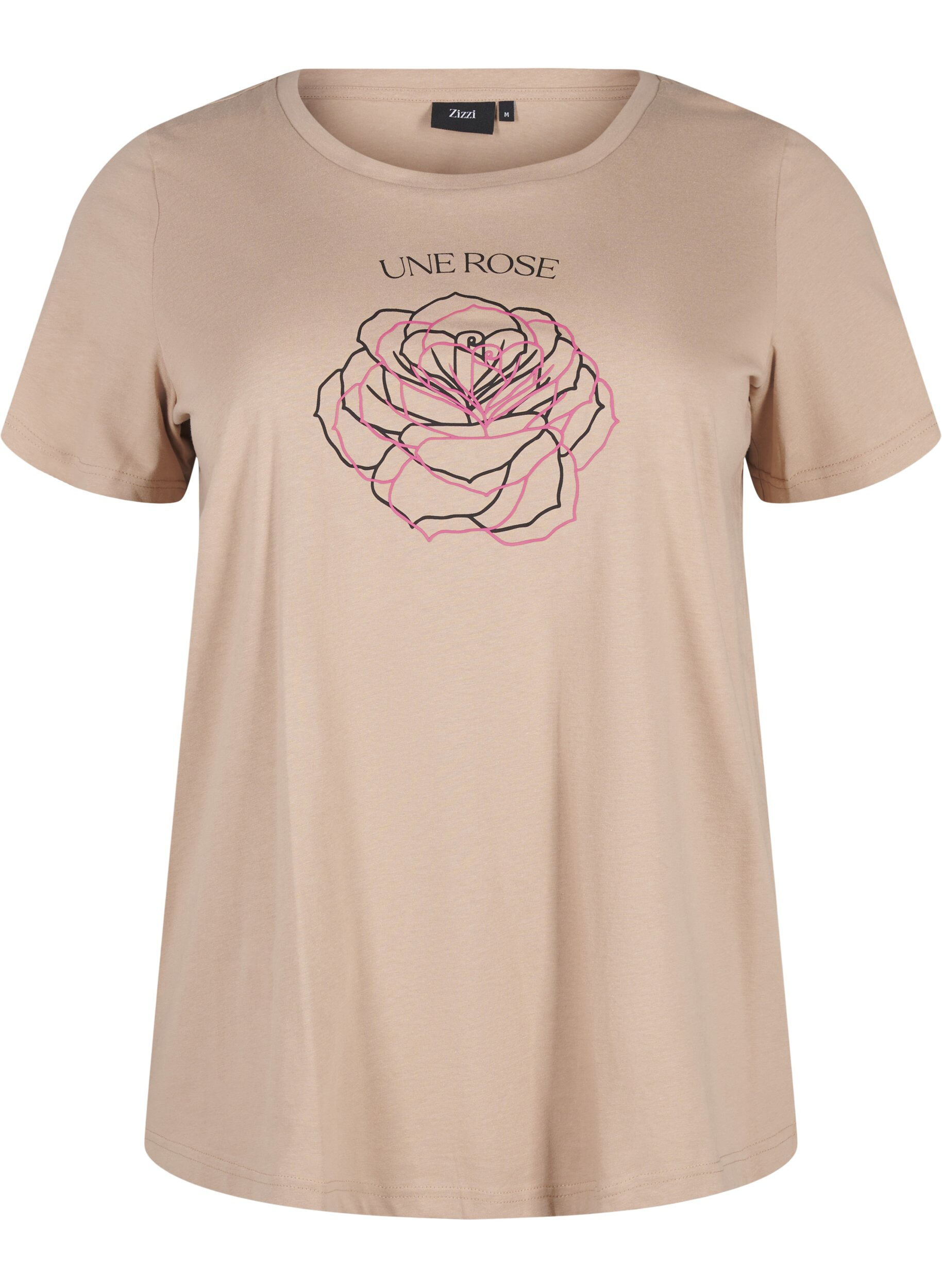 ZizziBaumwoll-T-Shirt mit Druck, S. Mink w. Flower, Packshot image number 0