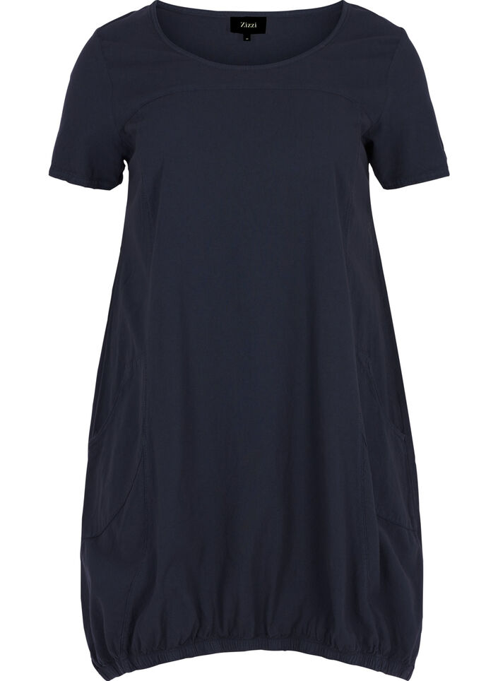 Kurzarm Kleid aus Baumwolle, Blau, Packshot image number 0
