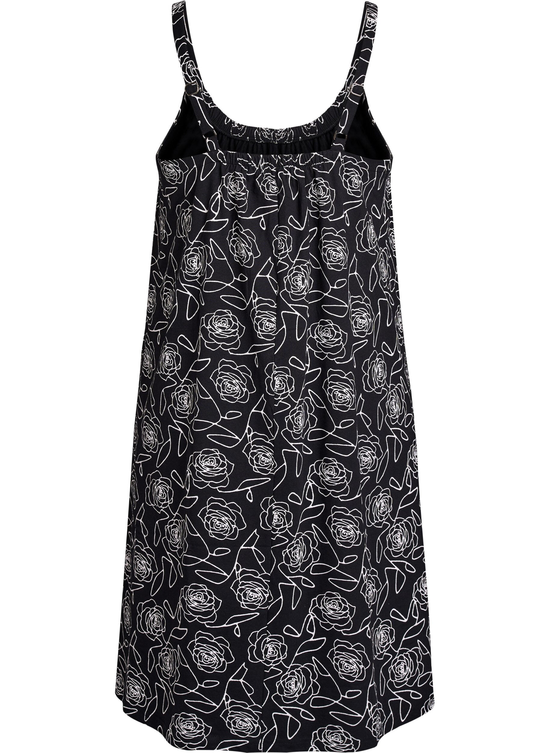 ZizziMidi-Tr&auml;gerkleid aus Bio-Baumwolle., Schwarz, Packshot image number 1