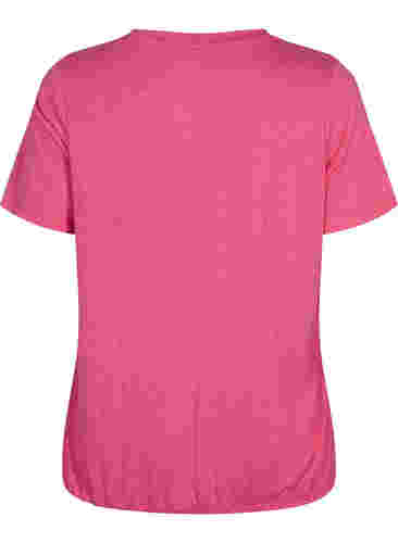 Meliertes T-Shirt mit elastischem Saum, Beetroot Purple Mél, Packshot image number 1