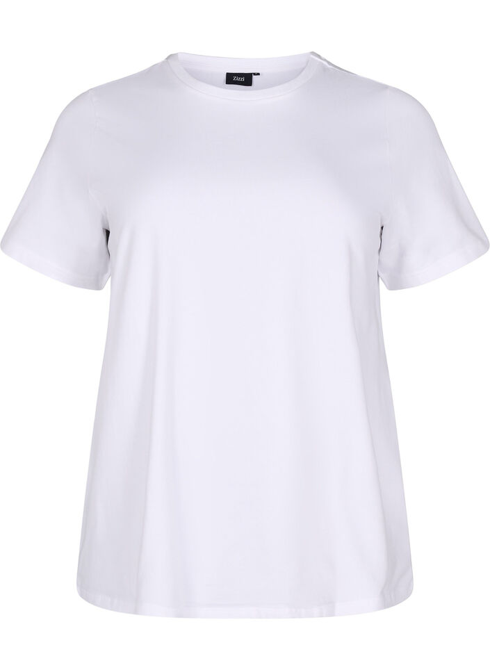T-Shirt aus Bio-Baumwolle mit Rundhalsausschnitt, Bright White, Packshot image number 0