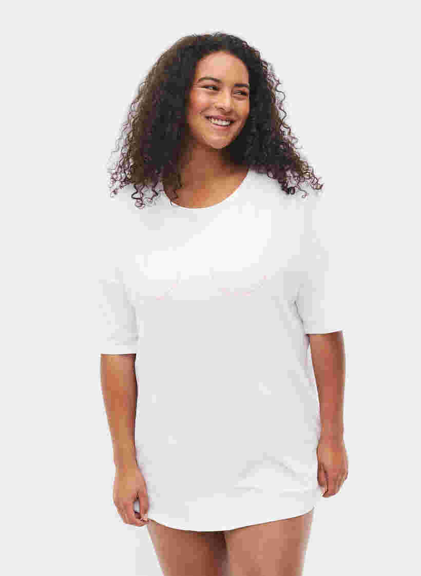 Support the breasts - T-Shirt aus Baumwolle, White, Model image number 0