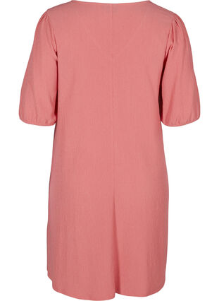Kleid mit Puffärmeln und V-Ausschnitt, Tea Rose , Packshot image number 1