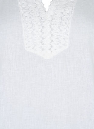 Bluse aus Baumwolle mit Häkeldetail, White, Packshot image number 2