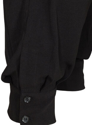 Lockere Hose mit Taschen und Knöpfen, Black, Packshot image number 3