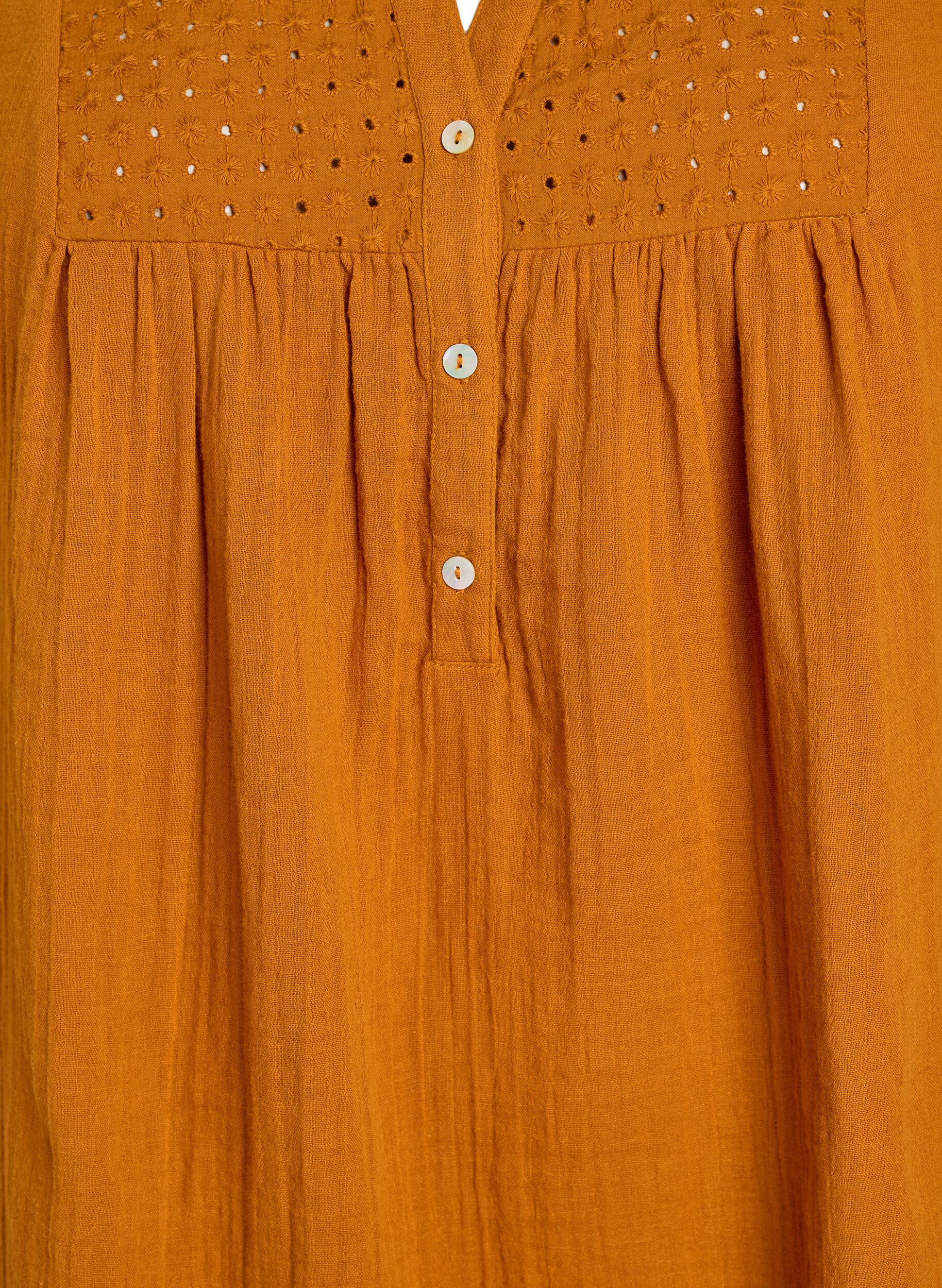 ZizziTunika aus Baumwollmusselin mit Broderie Anglaise, Orange, Packshot image number 2