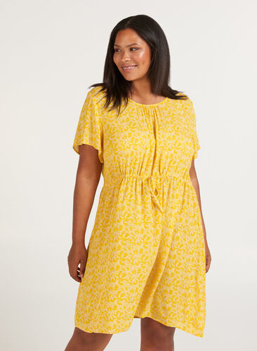 Kleid mit kurzen Ärmeln, Yellow Branch, Model image number 0