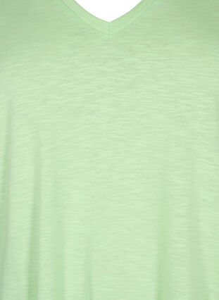 Kurzärmliges Basic-T-Shirt mit V-Ausschnitt, Paradise Green, Packshot image number 2