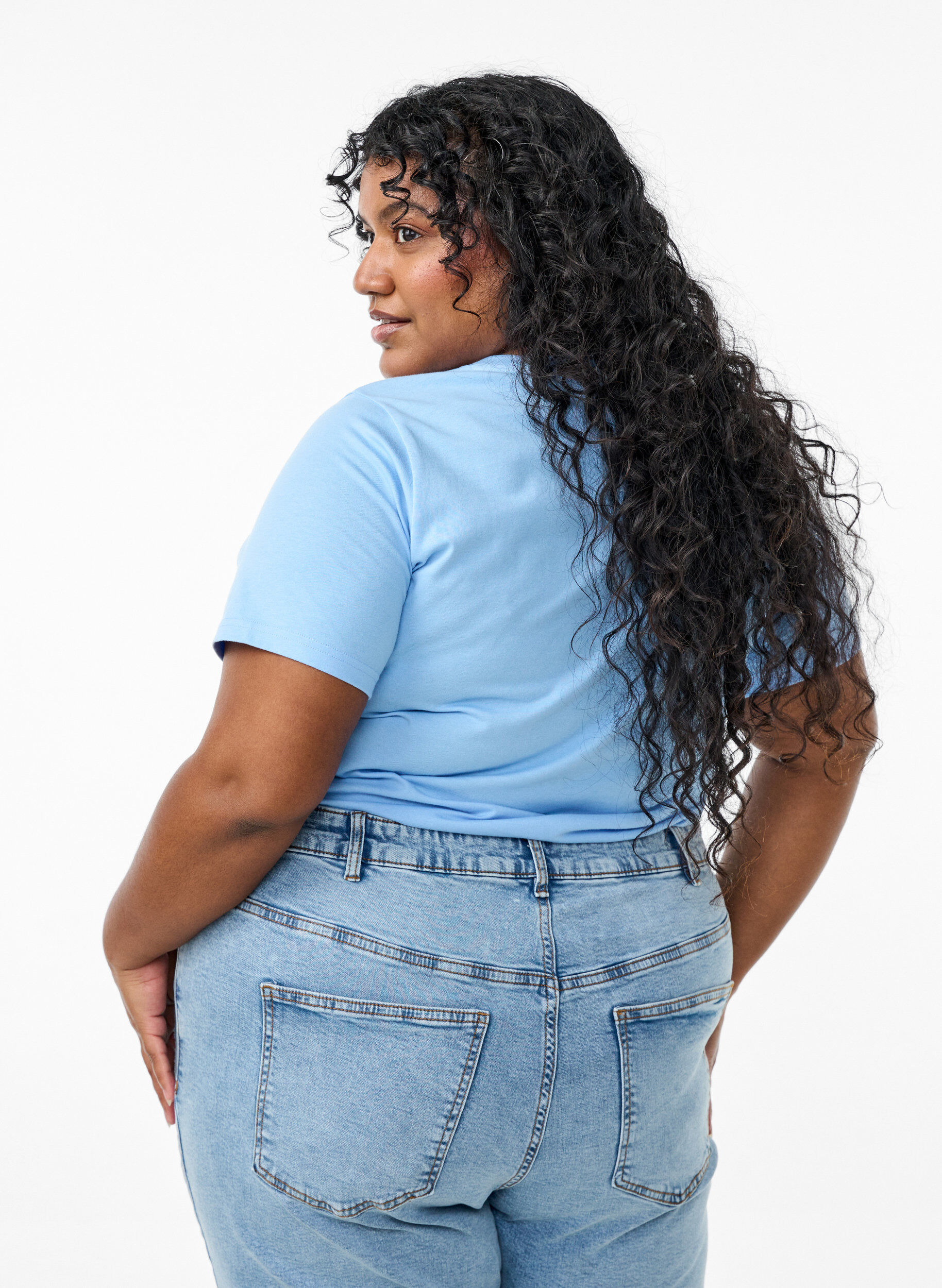 ZizziT-Shirt mit dekorativen Details, Blau, Model image number 2