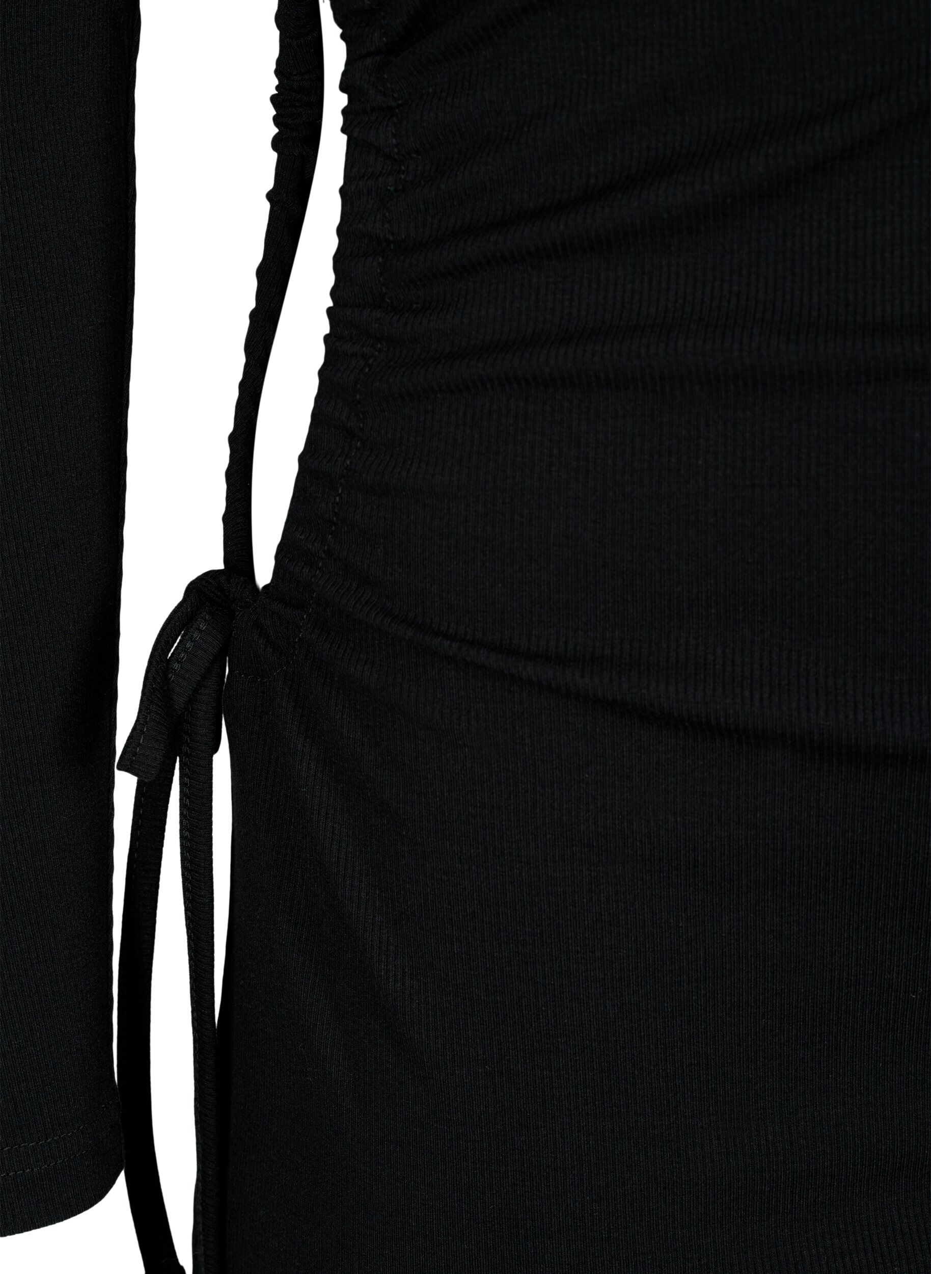 ZizziEng anliegendes Kleid mit Ausschnitt, Black, Packshot image number 3