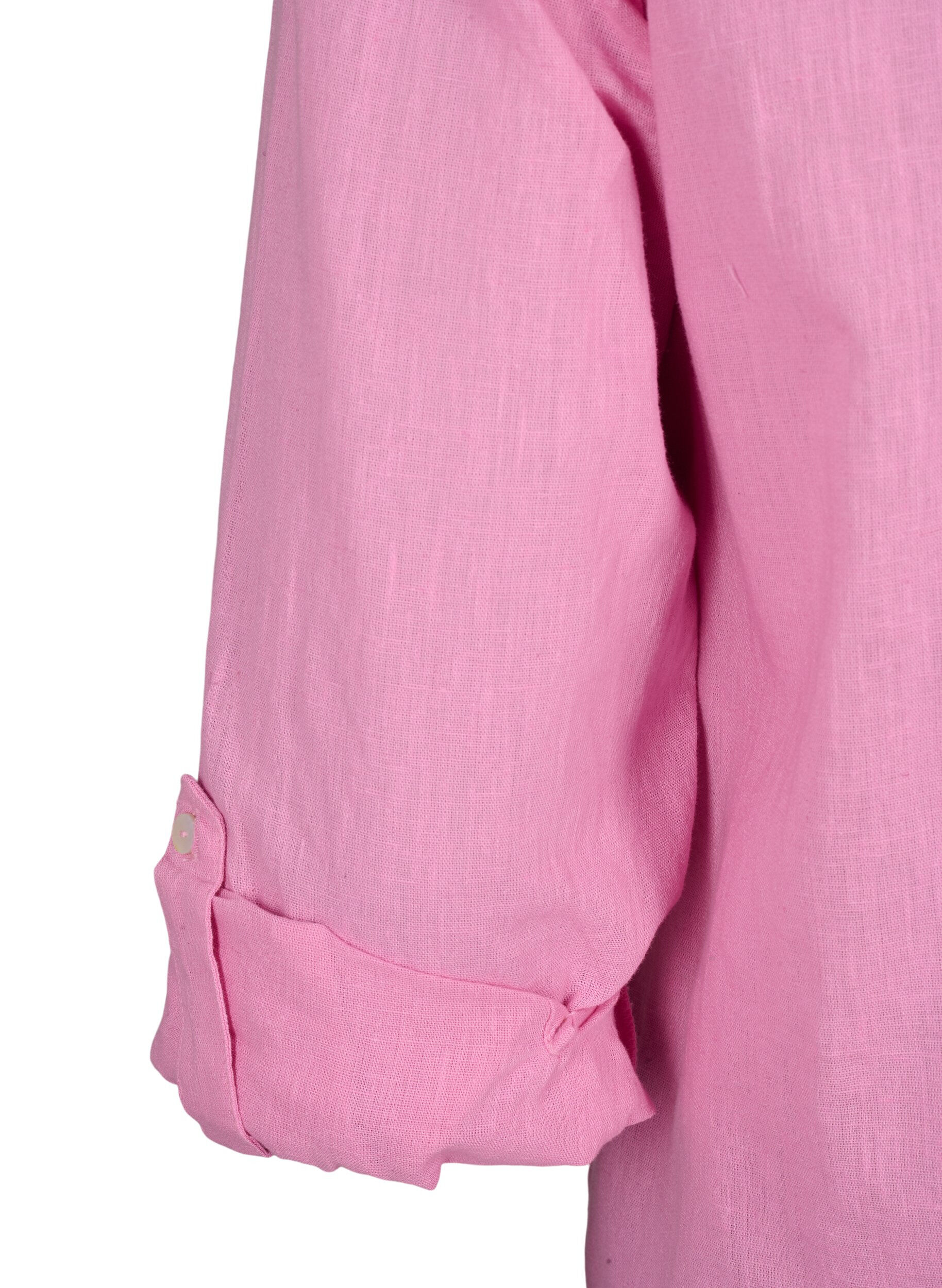 ZizziHemdbluse mit Knopfverschluss aus Baumwoll-/Leinengemisch, Rosebloom, Packshot image number 4