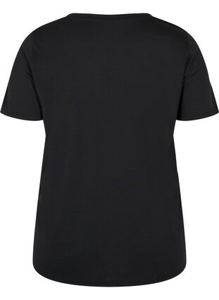 Kurzarm T-Shirt mit Print, Black BG, Packshot image number 1