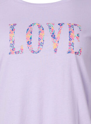 T-Shirt aus Baumwolle mit Rundhalsausschnitt und Print, Lavender W. Love, Packshot image number 2