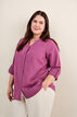 Baumwollbluse mit V-Ausschnitt, Rot, Model image number 3