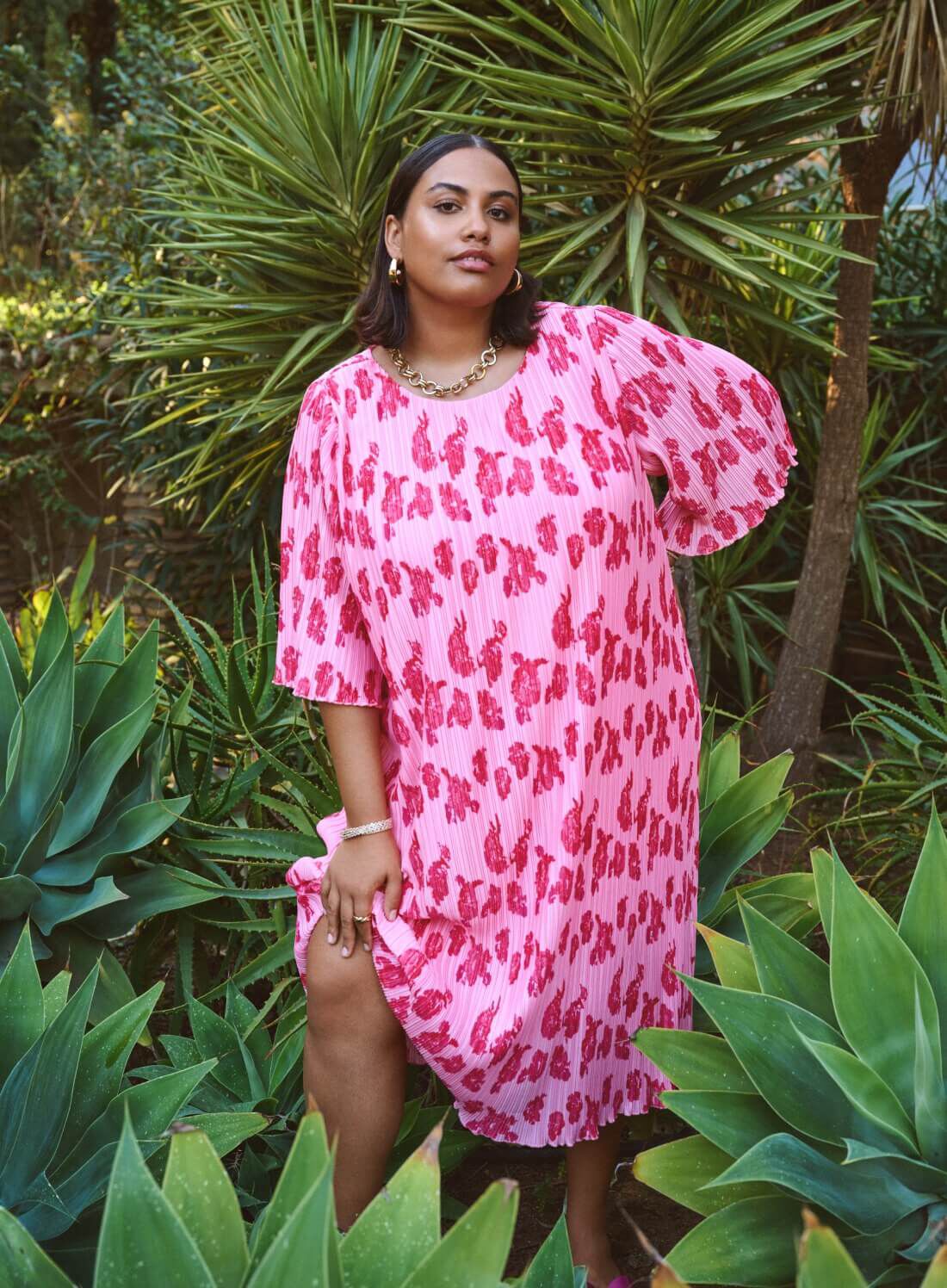 ZizziBedrucktes Kleid in Rosa, , Model