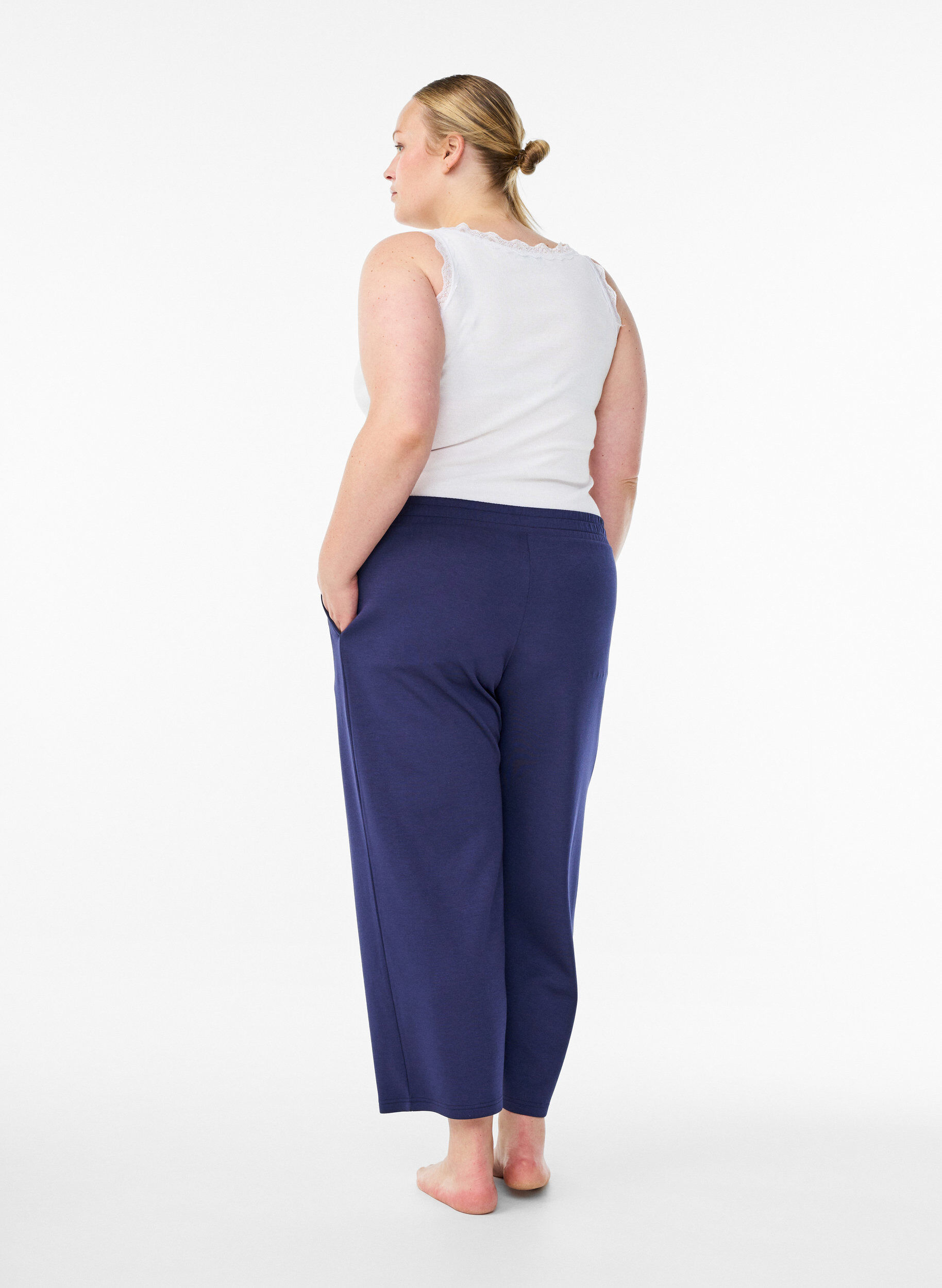 Zizzi7/8-Hose aus Modalmix mit Taschen, Blau, Model image number 1