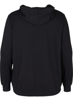 Sweatshirt mit Kapuze und Tasche, Black, Packshot image number 1