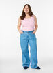 Einfarbiges Basic Top aus Baumwolle, Rot, Model image number 1