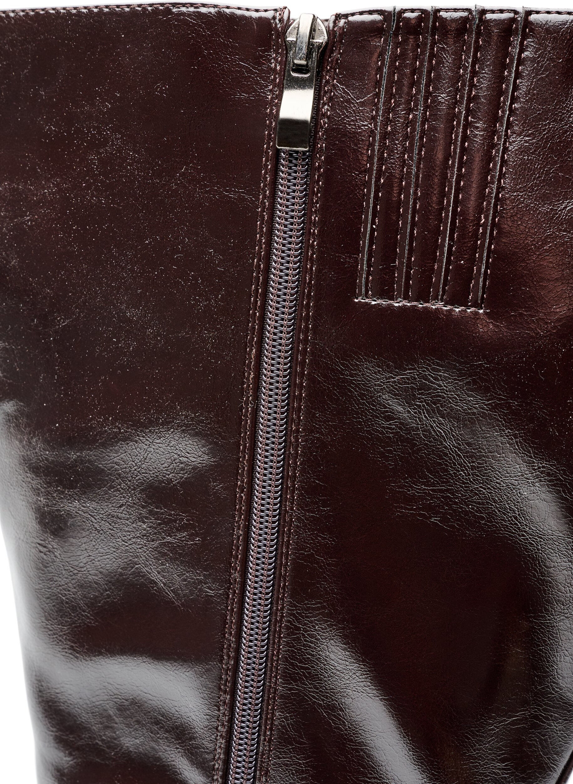ZizziLangschaftstiefel mit leichter Knitteroptik, Braun, Packshot image number 4