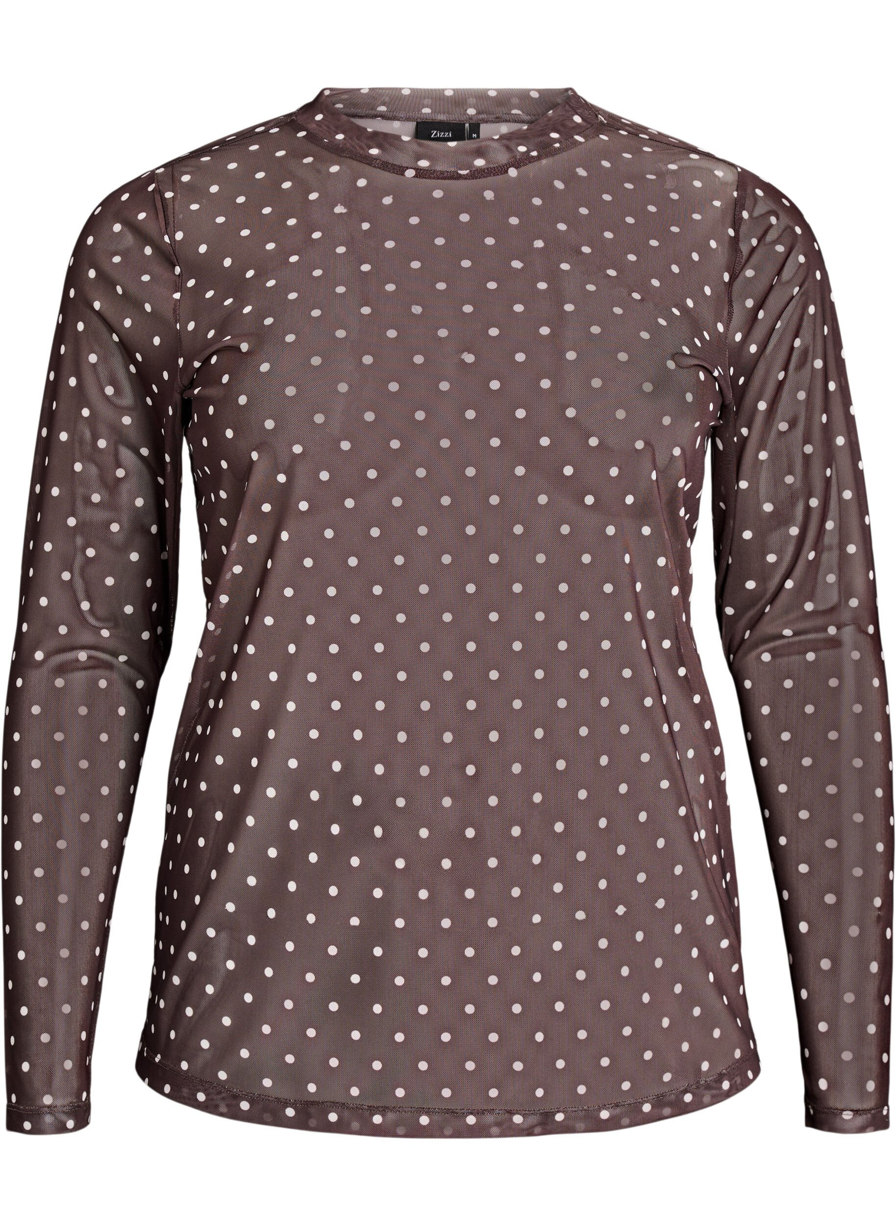 Bluse aus Mesh mit Punkten