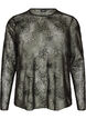 Bluse aus Mesh mit Blumen und Pailletten, Schwarz, Packshot image number 0