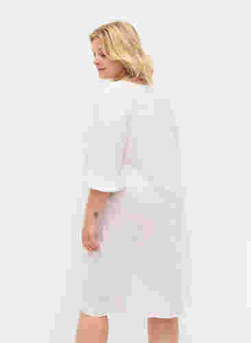 Viskosekleid mit V-Ausschnitt, Bright White, Model image number 1