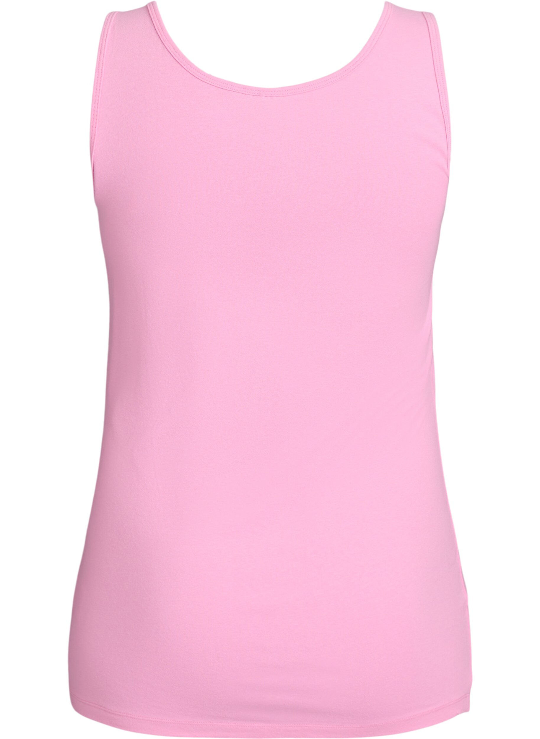 ZizziEinfarbiges Basic Top aus Baumwolle, Pink, Packshot image number 1