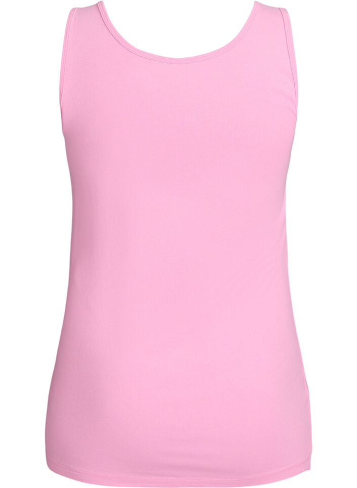 Einfarbiges Basic Top aus Baumwolle, Pink, Packshot image number 1