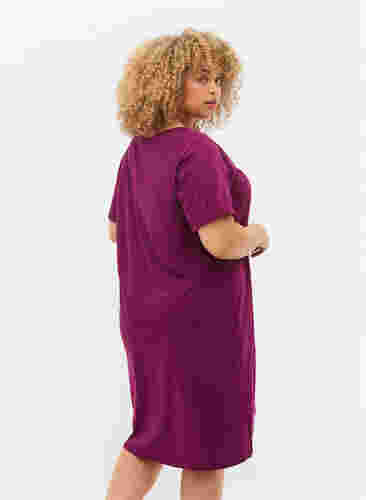Nachthemd aus Baumwolle mit Print, D. Purple w. Coffee, Model image number 1