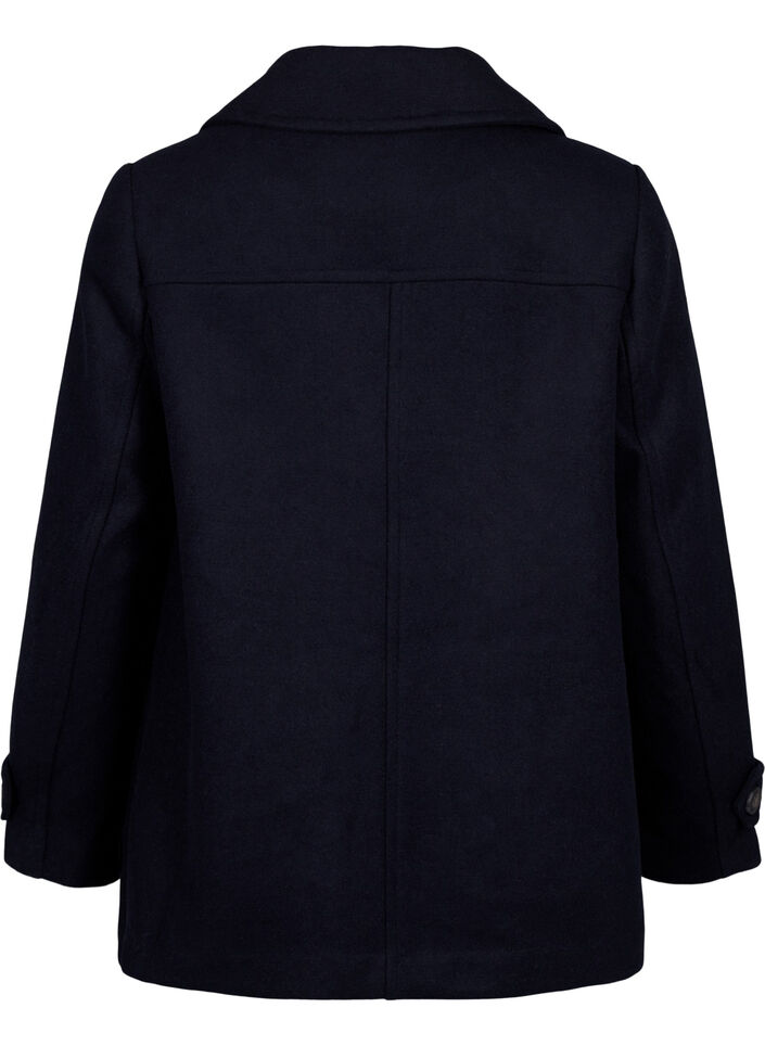 Kurzmantel mit zweireihiger Knopfleiste, Blau, Packshot image number 1