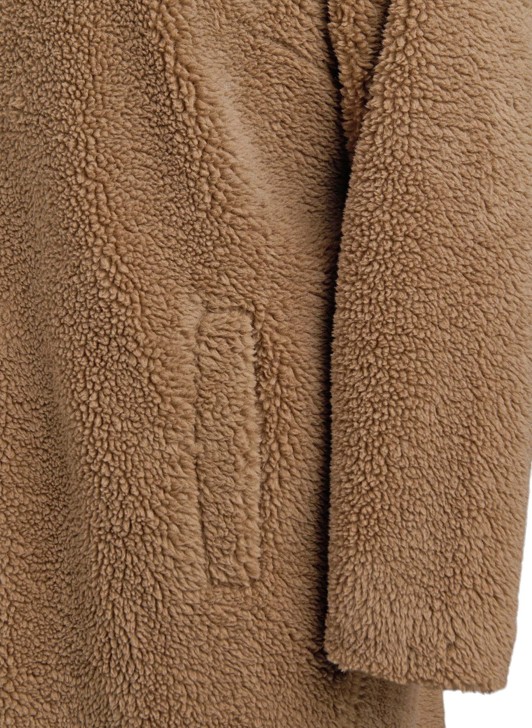 ZizziWeiche Teddyjacke mit Kn&ouml;pfen und Kragen, Braun, Packshot image number 3