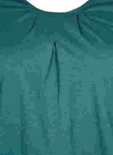 Baumwollbluse mit 3/4 Ärmeln, Mallard Green, Packshot image number 2