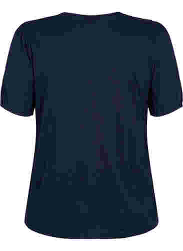 T-Shirt aus Baumwolle mit 2/4-Ärmeln, Navy Blazer, Packshot image number 1