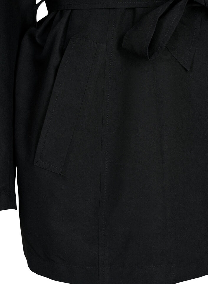 Trenchcoat mit Gürtel und Taschen, Black, Packshot image number 3