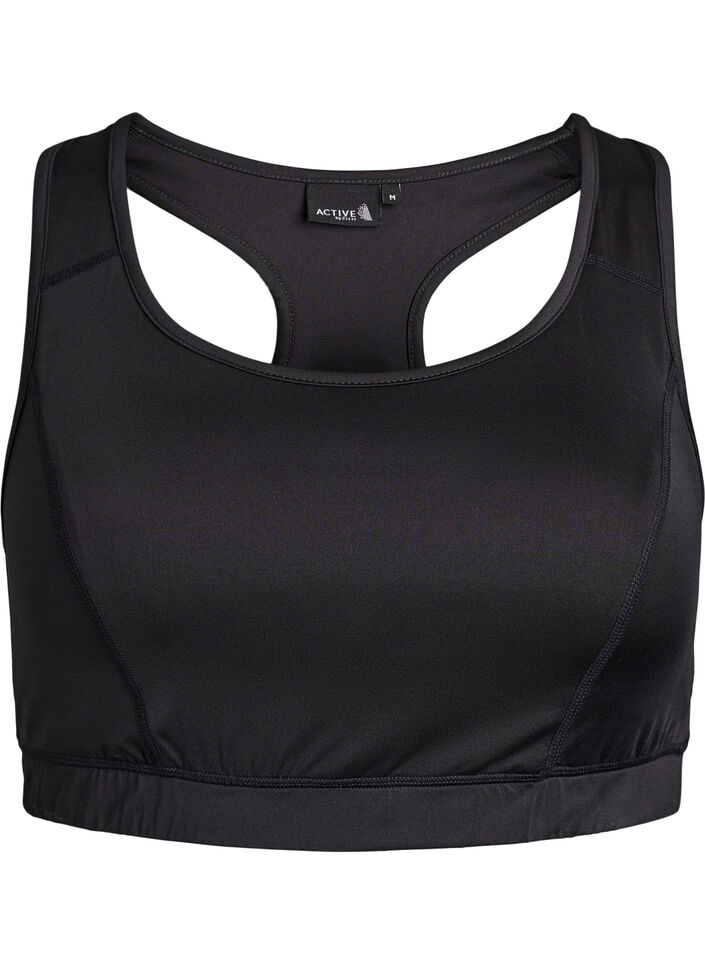 Sport-BH mit Racerback, Schwarz, Packshot image number 0