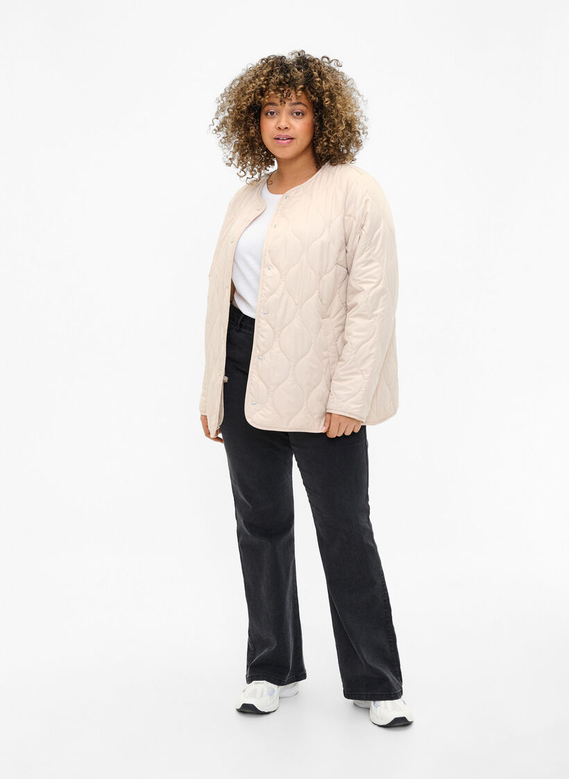 Gesteppte Jacke mit Knöpfen, Pumice Stone, Model image number 2