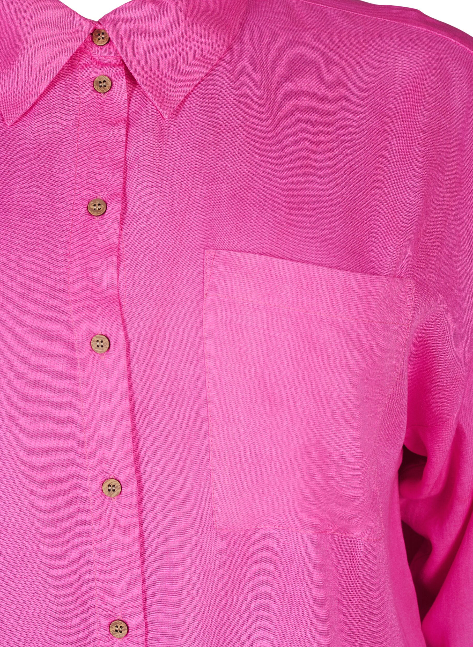 ZizziLange Bluse aus Leinen und Viskose, Pink, Packshot image number 2