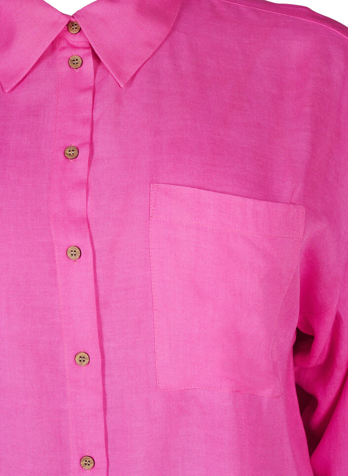 Lange Bluse aus Leinen und Viskose, Pink, Packshot image number 2