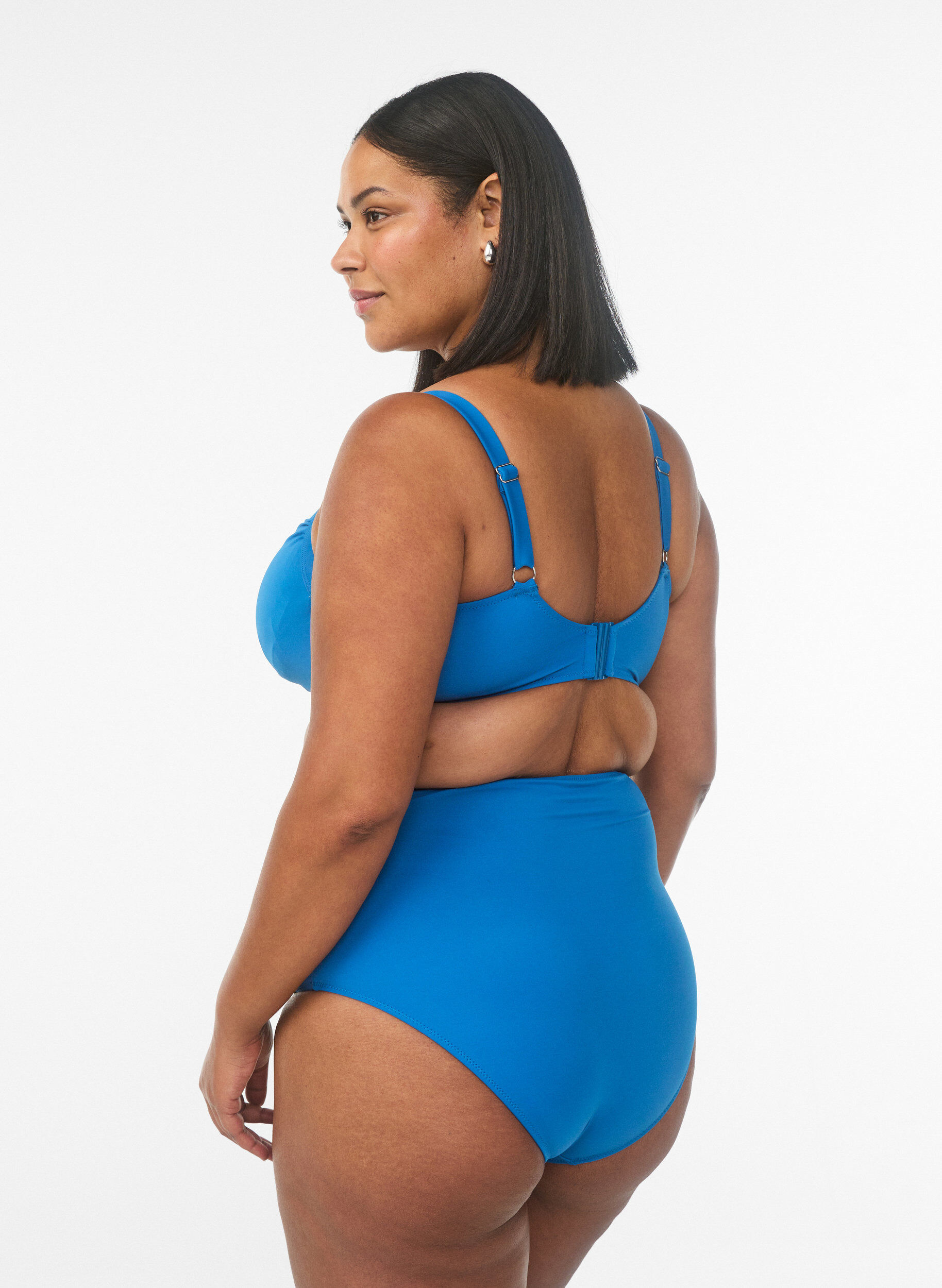 ZizziBikini-Unterteil mit hoher Taille, Blau, Model image number 1