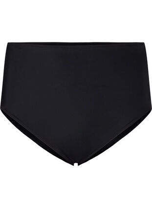 Bikini-Unterteil mit hohem Bund und Aufdruck, Black, Packshot image number 0