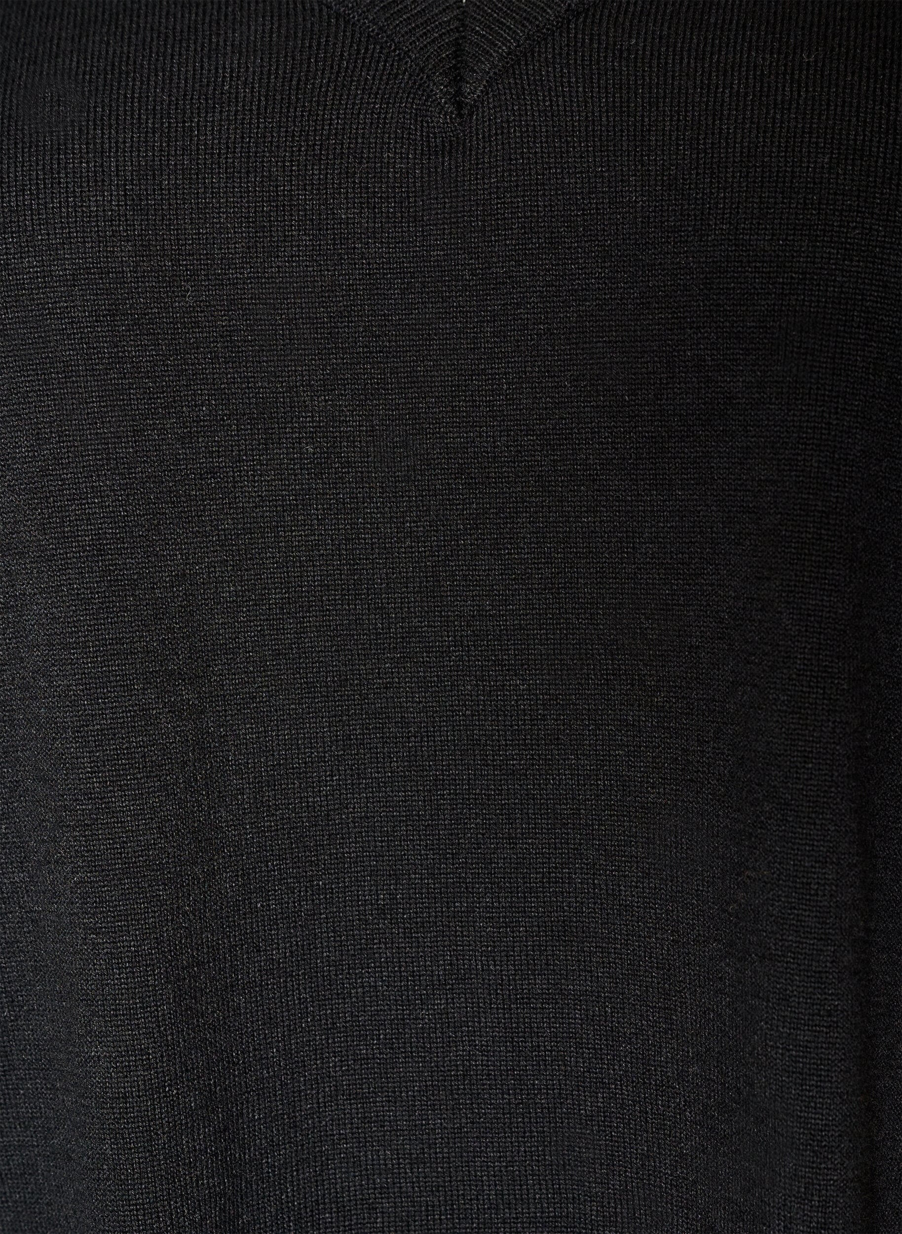 ZizziBluse aus Strick mit V-Ausschnitt und Spitzen, Schwarz, Packshot image number 2