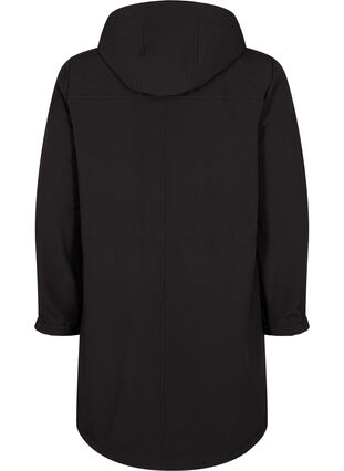 Softshell-Jacke mit abnehmbarer Kapuze, Black, Packshot image number 1
