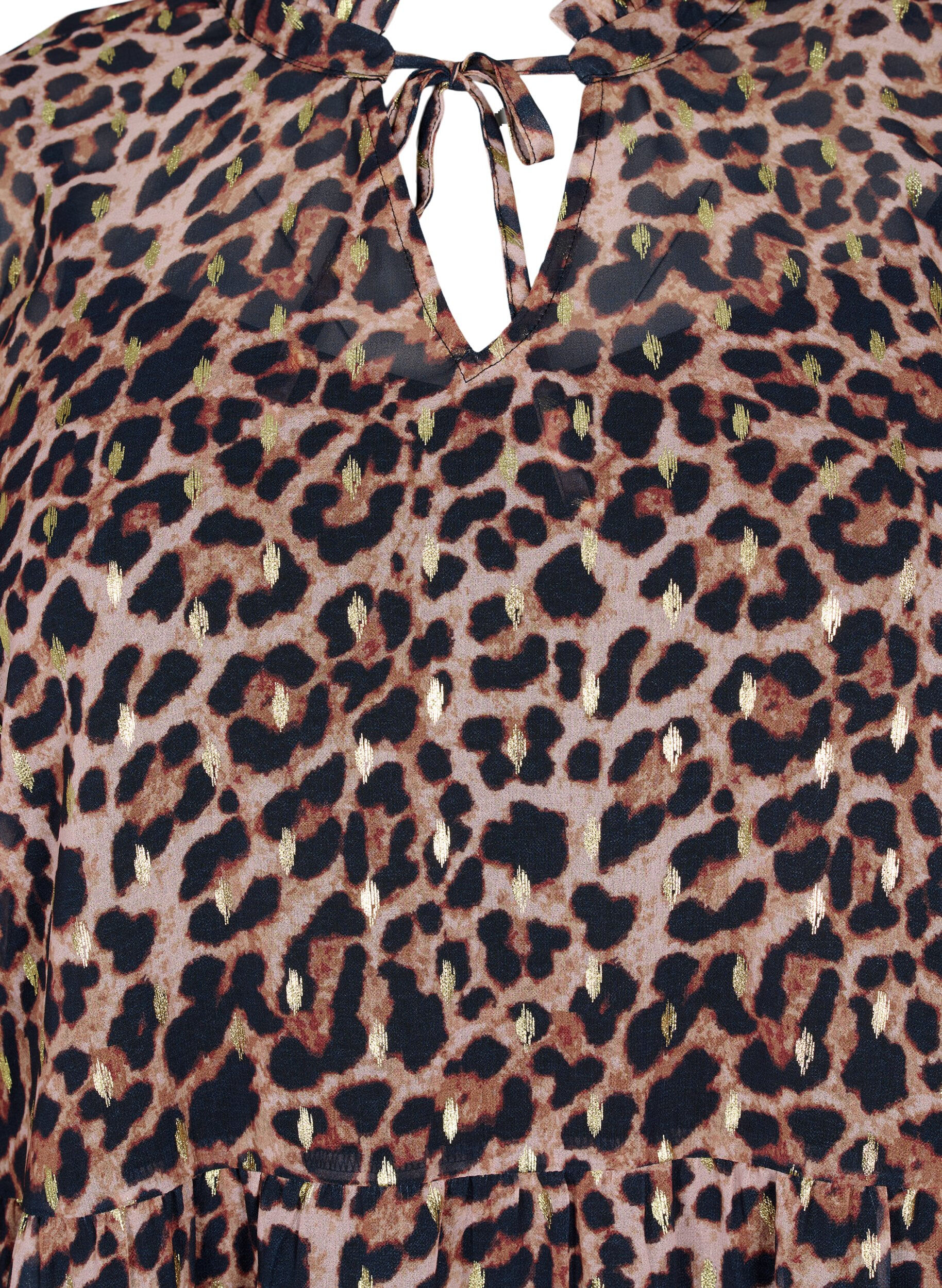 ZizziTunika mit Leodruck und Lurex, Leopard AOP, Packshot image number 2